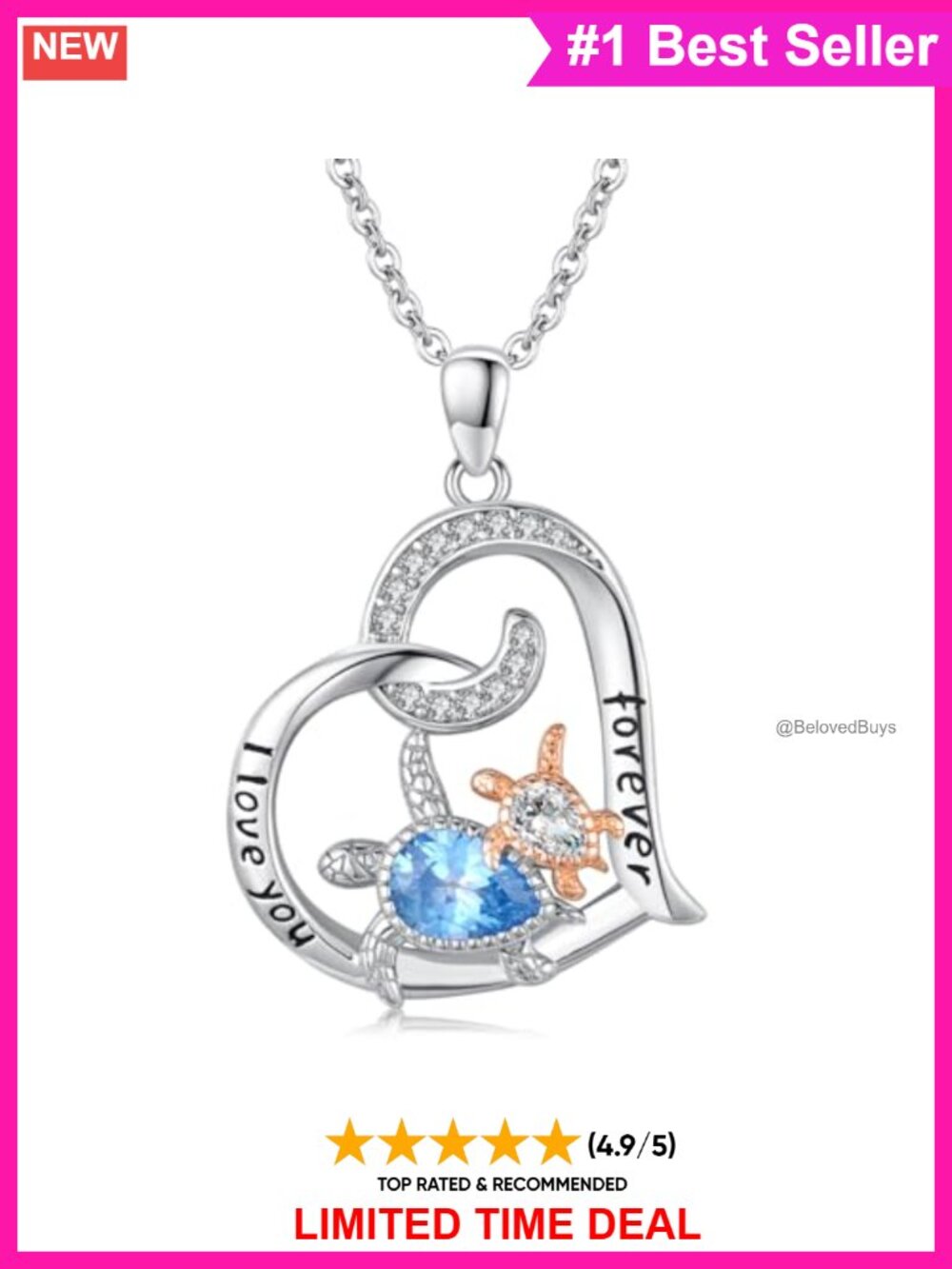 925 Sterling Silver Sea Turtle Pendant Necklace Mom Daughter Gift